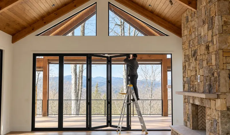 Covered porch with timber roof